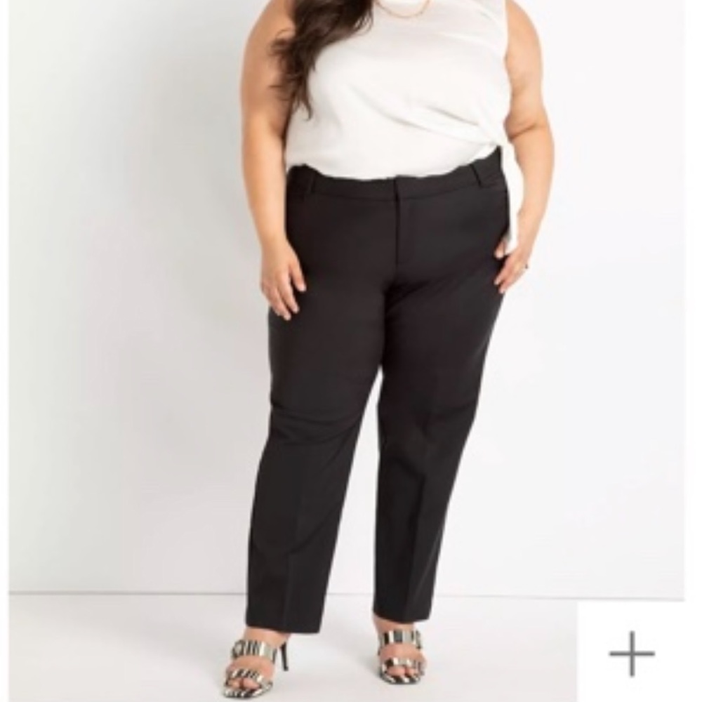 Eloquii Trousers Black Classic Fit Bootcut Dress Pants Career Stretch Size 24
